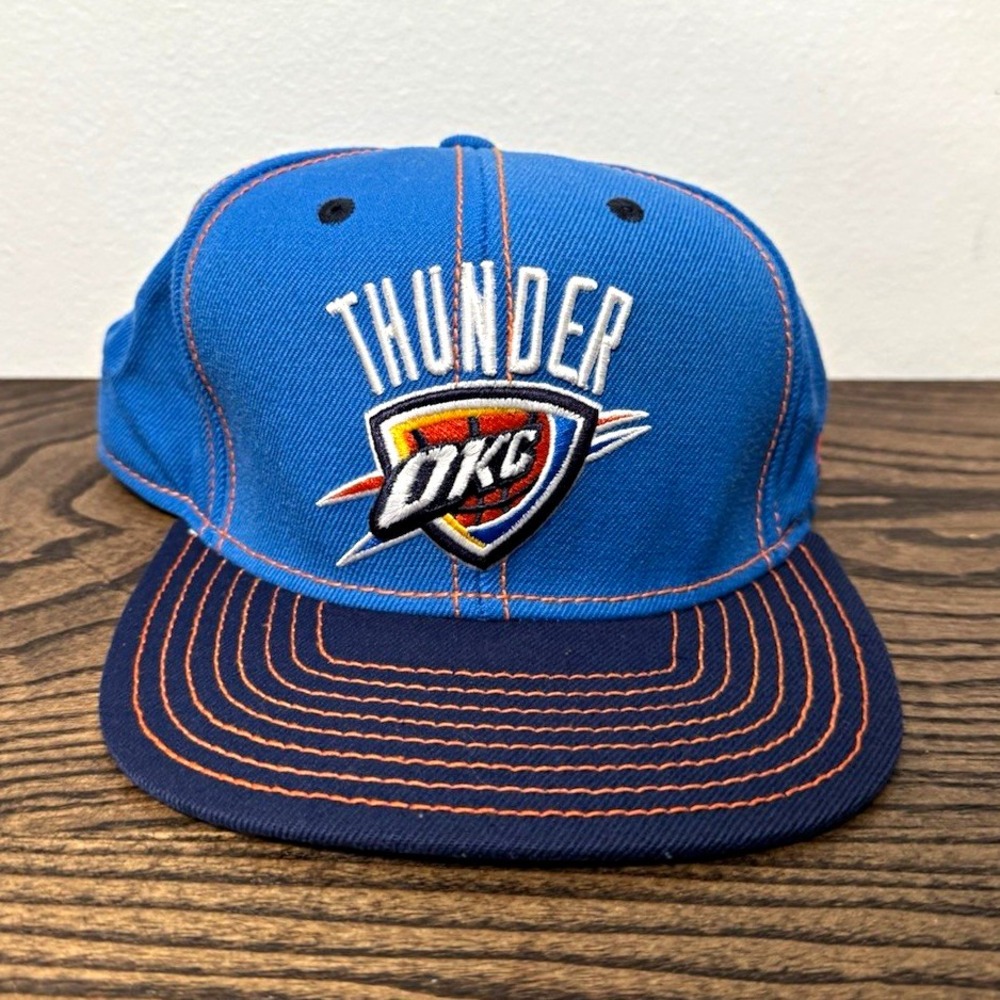 adidas Oklahoma City Thunder OKC NBA Snapback Cap Hat One Size Blue